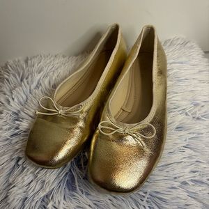 Zara Girls Golden Ballet Flats